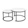 Couchtisch Rund,Satztisch 2er Set,Schwarz Marmor Couchtisch Produktbild-Vorschau 1
