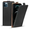A black flip case for an iPhone is shown with the front cover open. Anteprima dell’immagine prodotto