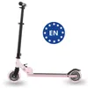 A pink and black scooter is shown against a white background, with a blue circular emblem containing stars and the letters 'EN' on the right side. Anteprima dell’immagine prodotto