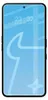 A smartphone with a light blue wallpaper displaying the time and date. Produktbild-Vorschau