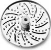 A close-up, top-down view of a food processor disc with multiple holes and curved blades, set against a white background. Anteprima dell’immagine prodotto