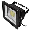 A black LED floodlight with a silver reflector and yellow LED lights, mounted on an adjustable bracket. Produktbild-Vorschau