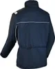 Back view of a dark blue winter parka with black accents and white piping. Anteprima dell’immagine prodotto