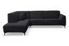 A black sectional sofa is shown against a white background. Voir les images du produit