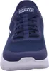 A close-up, front view of a navy blue Skechers Go Walk Flex sneaker. Voir les images du produit