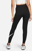 Nike W Nsw Nk Clsc Gx Hr Tght Swsh Black/White M Produktbild-Vorschau 6
