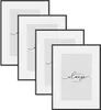 A set of four black metal picture frames arranged in a staggered diagonal pattern against a white background. Produktbild-Vorschau