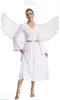 A woman wearing an angel costume, including wings and a halo, standing against a white background. Podgląd zdjęcia produktu