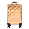 Kosmetikkoffer auf Rollen Aluminium Rose Gold 40L Make-up Produktbild-Vorschau 1