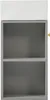A front view of a gray cabinet with two shelves and a white top. Produktbild-Vorschau