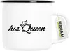 Huuraa Emaille Tasse his Queen Krone 300ml Vintage Produktbild-Vorschau 1