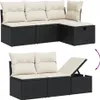 vidaXL 6-tlg. Garten-Sofagarnitur mit Kissen Schwarz Poly Produktbild-Vorschau 3