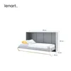 A wall bed with a mattress and pillows, with dimensions indicated. Náhled obrázku produktu
