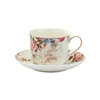 Filiżanka Porcelanowa Biała Duża 400ml w kwiaty ze spodkiem Podgląd zdjęcia produktu 2