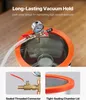 A vacuum chamber with a pressure gauge and a hose connected, with close-up views of the connector and lid seal. Náhľad obrázku produktu