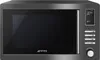 A front view of a dark gray Smeg microwave oven. Anteprima dell’immagine prodotto