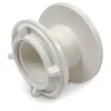 A white plastic fitting with threaded pipe on one end and a wider flange on the other. Produktbild-Vorschau