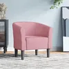 Moderner rosa Sessel aus Samt mit Kiefernholzgestell, 70 x Produktbild-Vorschau 1