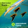 Unterseite des URBOGYM GALE SUP Boards mit drei abnehmbaren Finnen für geraden Kurs Produktbild-Vorschau