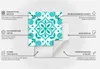 A diagram illustrating the features of self-adhesive vinyl tiles with a decorative pattern. Anteprima dell’immagine prodotto