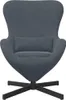 vidaXL Fauteuil oeuf gris foncé 63 x 73 x 90 cm velours Voir les images du produit 4