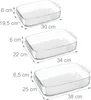 Relaxdays ovenschalen set, glas, 3 formaten, vierkant, Productafbeelding-voorbeeld 4