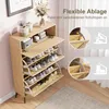 UnboxG Rattan Schuhschrank Schmal, Schuhregal mit 3 Produktbild-Vorschau 7