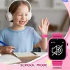 A young girl wearing headphones and a smartwatch is sitting at a desk, appearing to be engaged in online learning or a video call. Produktbild-Vorschau