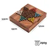 A wooden Chinese checkers board game with colored marbles. Produktbild-Vorschau