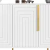 Sideboard Weiß Gold 152x40x75 cm - Moderne Anrichte mit Produktbild-Vorschau 12