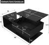 A diagram of a black coffee table with dimensions indicated by numbers and arrows. Produktbild-Vorschau