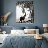 MuchoWow® Poster Elefant - Baum - Tiere - Schwarz und weiß Produktbild-Vorschau 4