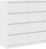 A white dresser with eight drawers against a white background. Anteprima dell’immagine prodotto
