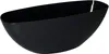 A black elliptical planter is shown against a white background. Voir les images du produit