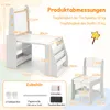 COSTWAY Kindertisch, Kindersitzgruppe mit Stuhl, Staffelei, Produktbild-Vorschau 3