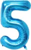 Oblique Unique 1x Folien Luftballon mit Zahl 5 Kinder Produktbild-Vorschau 1