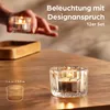 12er Set Glas Teelichthalter Transparent Deko Windlichter Produktbild-Vorschau 4