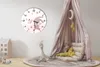 Růžové dětské nástěnné hodiny Bunny Clock Dětský pokoj 30cm Náhled obrázku produktu 2