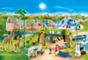 A vibrant and detailed play set depicting a zoo scene with various animals and figures. Podgląd zdjęcia produktu