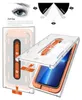 A product image showing an anti-spy screen protector for a smartphone, with an installation guide and a diagram illustrating the privacy feature. Produktbild-Vorschau