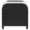 Gartenhocker mit Kissen Schwarz 58x46x46 cm Poly Rattan Produktbild-Vorschau 5