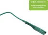 A green power cord with a connector on a white background, with a green marketing overlay. Produktbild-Vorschau