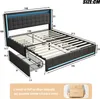 140x200 Bett mit LED und USB-Basis, 140x200 Stauraumbett Produktbild-Vorschau 4