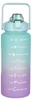 Verlauf blaue und lila Motivations-Wasserflasche mit Zeitmarkierungen und ermutigenden Sprüchen Voir les images du produit