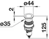 A technical drawing with dimensions of a plumbing fixture component. Podgląd zdjęcia produktu