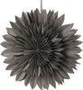 A gray paper star decoration hanging against a white background. Produktbild-Vorschau
