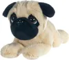 A plush toy pug lying down on a white background. Produktbild-Vorschau