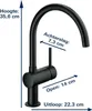 GROHE Minta, Standard, Schwarz, Metall, Hebelgriffe, Produktbild-Vorschau 21