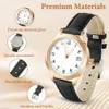 Damenuhr Leder, Damen Analog Quarz Uhr mit Datum, Uhren Produktbild-Vorschau 2