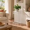 DanDiBo Blumenhocker Weiß Metall Eckig 60 cm Blumenständer Produktbild-Vorschau 7